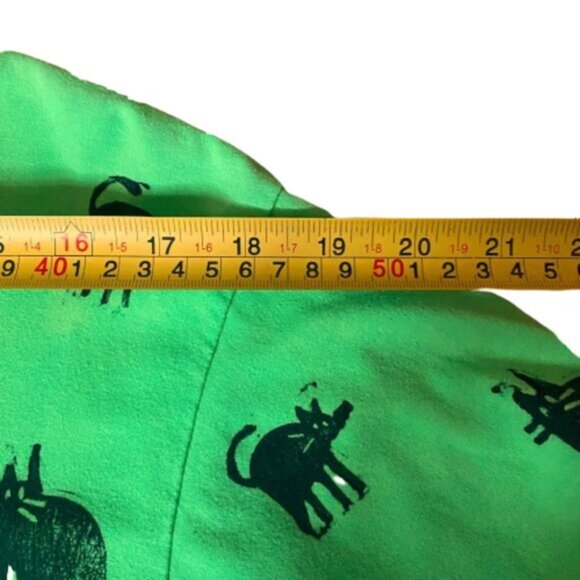 Vintage 90s cats kitty graphic 100% cotton T shirt tee top in green - Picture 12 of 14